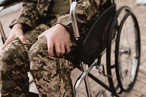 veteran in wheelchair returned from army