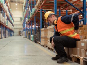 employee has back pain while working in warehouse