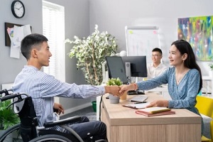 long term disability employee in the office